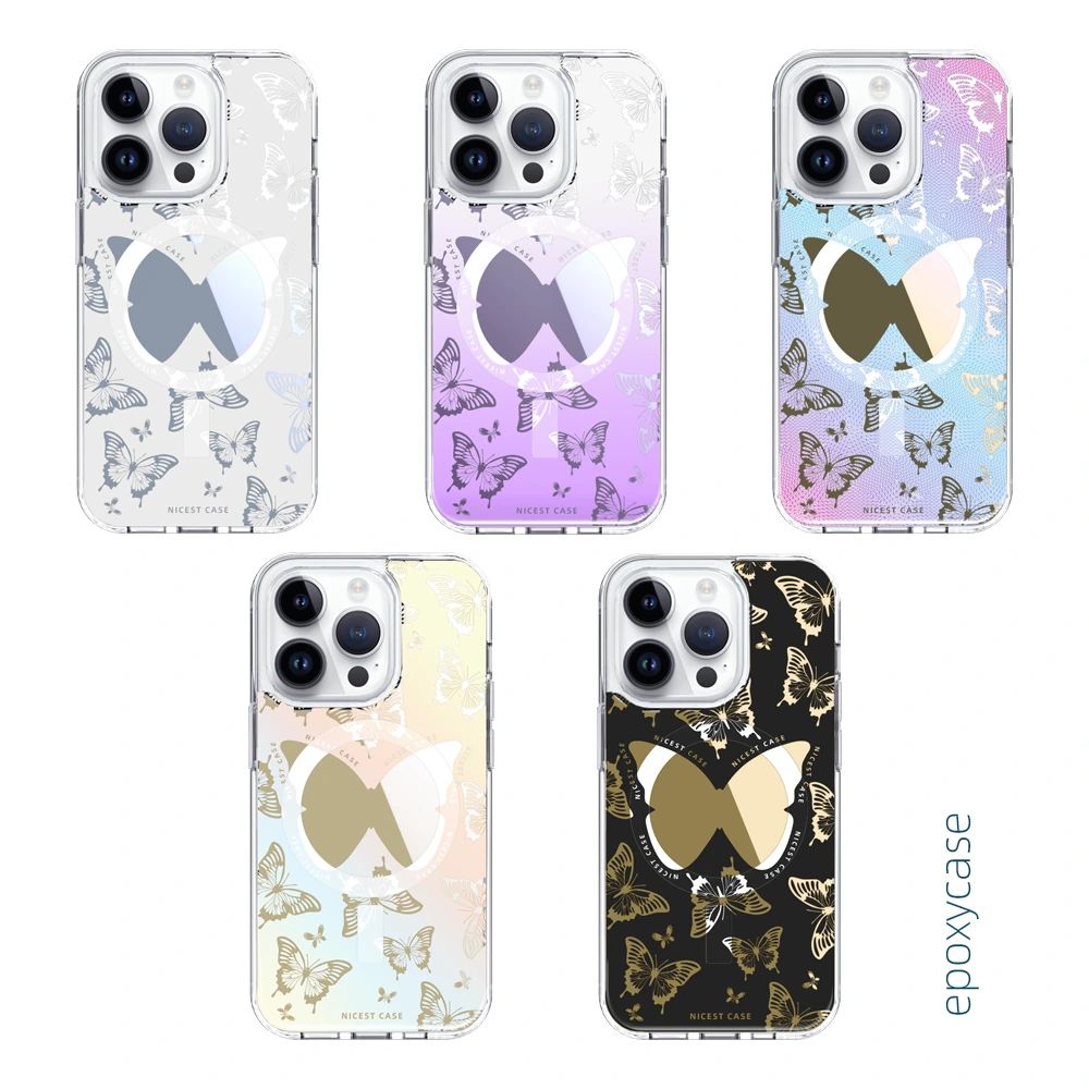 1.5m anti-drop mirror printed butterfly multi-color magnetic phone case 1