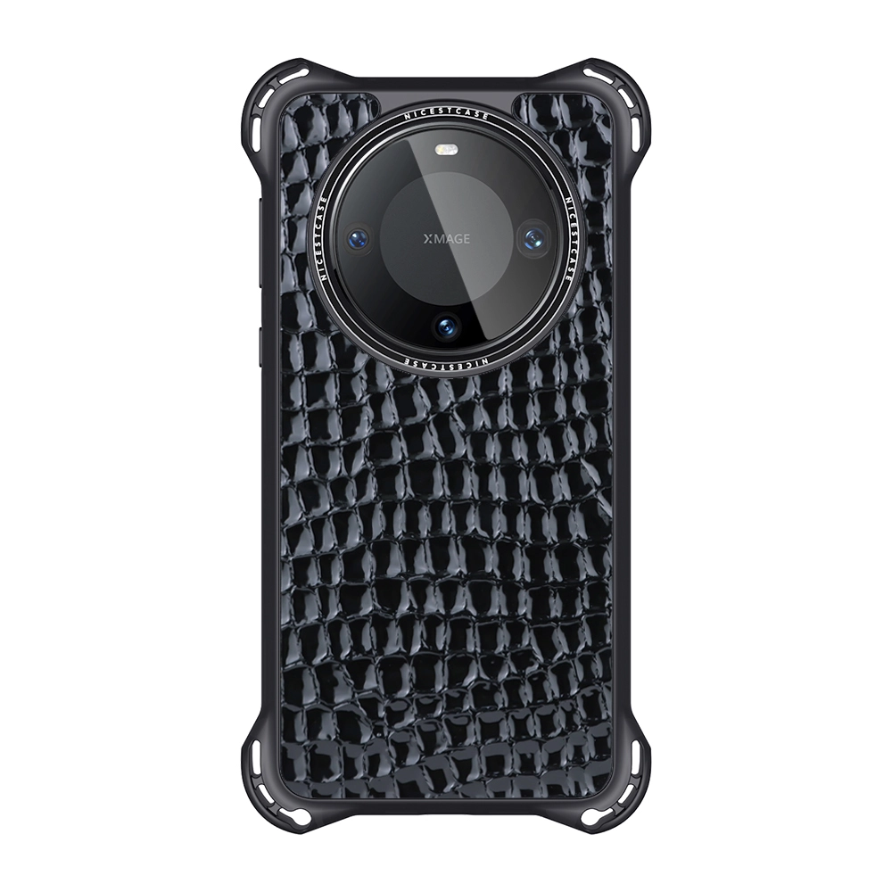 Élégant Crocodile-Skin Black Skin 7,5m Anti-Drop Vegan Leather Case pour Huawei Mate Series Fabricant sur mesure Aikusu 1