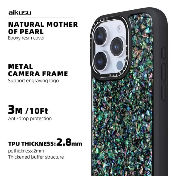 7.5M Impact Transparent Phone Case for iPhone 15/14/13 Pro Max | Aikusu 5