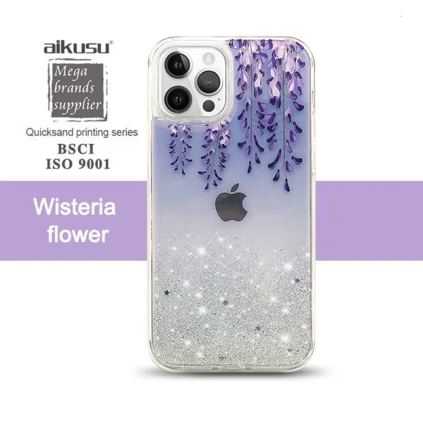 Custodia per telefono con stampa UV con protezione anticaduta da 1,5 m Custodia per telefono in TPU con glitter per iPhone 16 15 14 13 12 Pro Max 1