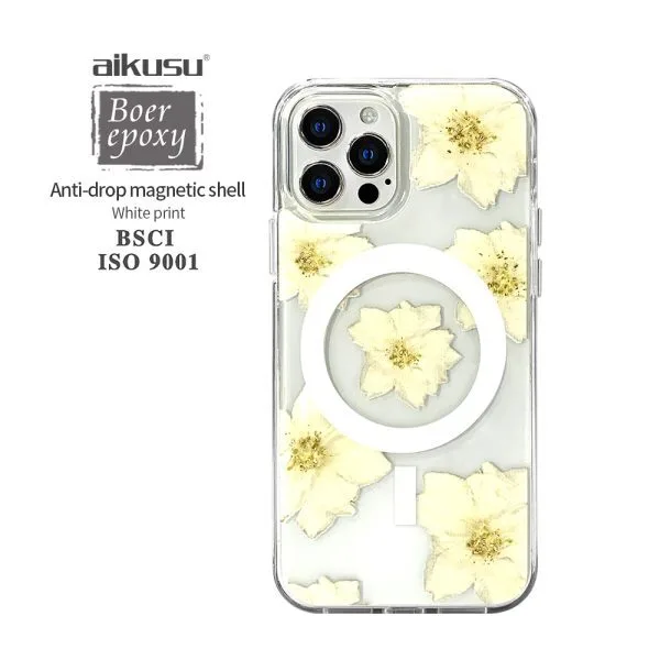 1.5m 抗衝擊 TPU PC UV 印刷樹脂環氧樹脂磁性手機殼適用於 iPhone 16 15 14 13 12 Pro Max 1