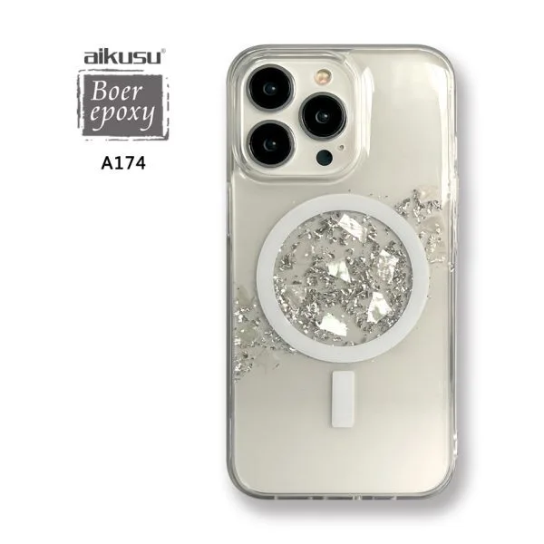 Custodia per telefono con glitter antiurto da 1,5 m Custodia per telefono in resina epossidica con anello magnetico in resina PC TPU per iPhone 16 15 14 13 12 Pro Max 1