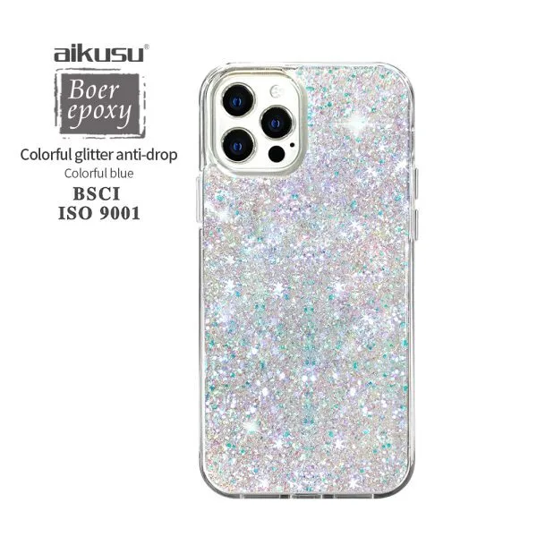 Custodie per telefoni con glitter olografico per PC in TPU con protezione contro le cadute da 1,5 m per iPhone 16 15 14 13 12 Pro Max 1