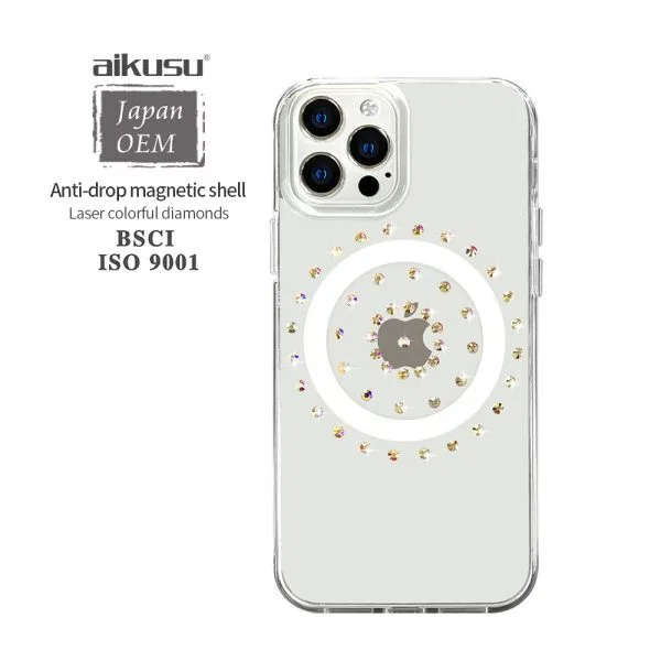 1.5m 防震 TPU PC 鑽石磁性手機殼 適用於 iPhone 16 15 14 13 12 Pro Max 1
