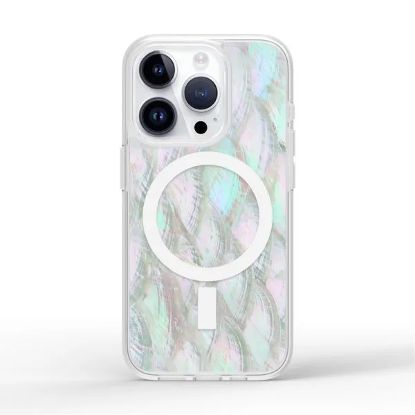 1.5m 防震 TPU PC 珍珠母貝樹脂滴膠手機殼 適用於 iPhone 16 15 14 13 12 11 Pro Max 1