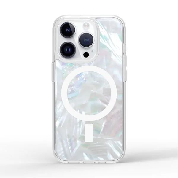 Custodie per telefoni magnetiche epossidiche in resina madreperla PC anti-shock da 1,5 m per iPhone 16 15 14 13 12 11 Pro Max 1