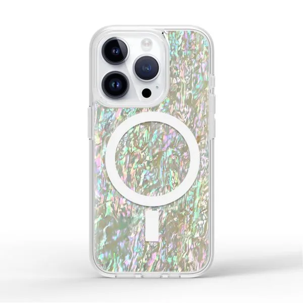 1.5m 保護 TPU PC 珍珠母樹脂環氧樹脂無線充電手機殼適用於 iPhone 16 15 14 13 12 11 Pro Max 1