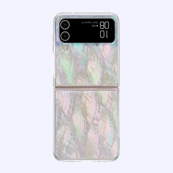 Custodia per telefono epossidica in resina madreperla personalizzata con protezione contro le cadute da 1,5 m per Samsung Z-Flip4 1