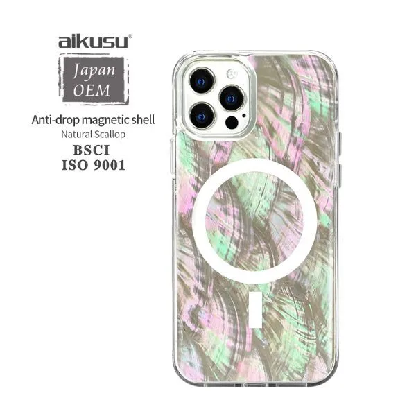 Custodie per telefoni magnetiche epossidiche in resina madreperla PC anti-impatto da 1,5 m per iPhone 16 15 14 13 12 Pro Max 1