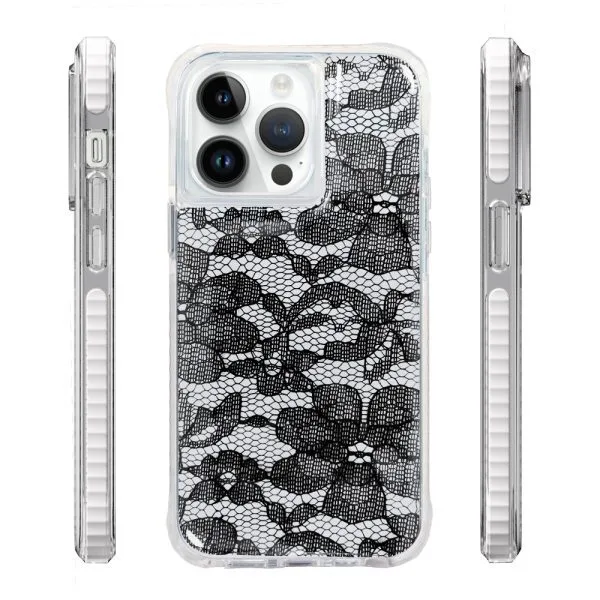 aikusu 5M Anti-Shock TPU PC TPE Lace Resin Epossidica Custodie per telefoni per iPhone 16 15 14 13 12 Pro Max 1