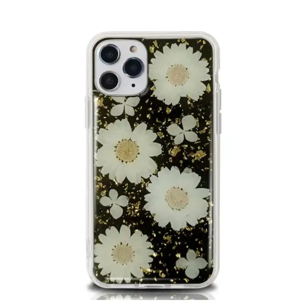 Custodie per telefoni epossidici in resina naturale fiore TPU antiurto da 1,5 m per iPhone 16 15 14 13 12 11 Pro Max 1