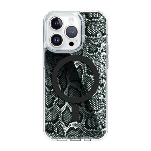 1.5m  Anti-impact Black Python Mirror Phone Case TPU PC Magnetic UV Printing Custom Phone Cases For iPhone 16 15 14 13 12 Pro Max 1