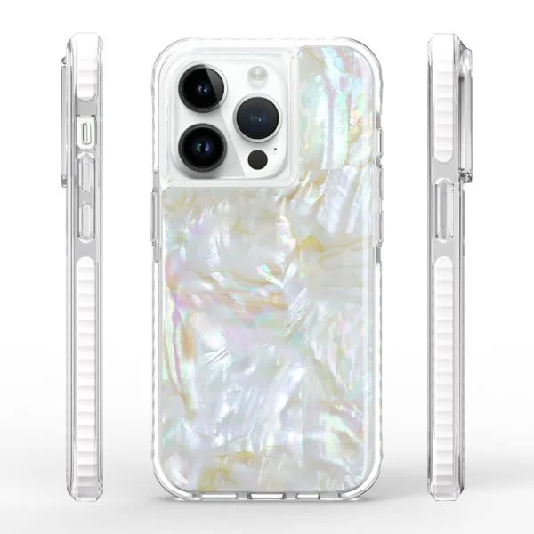 aikusu 5M 防震 TPU 珍珠母貝樹脂環氧樹脂手機殼適用於 iPhone 16 15 14 13 12 Pro Max 1