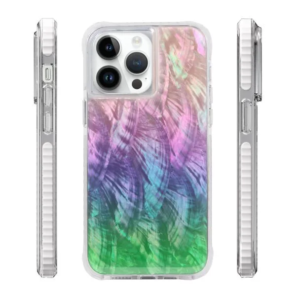 aikusu 5M 抗衝擊 TPU PC TPE 天然珍珠母樹脂環氧樹脂手機殼適用於 iPhone 16 15 14 13 12 Pro Max 1