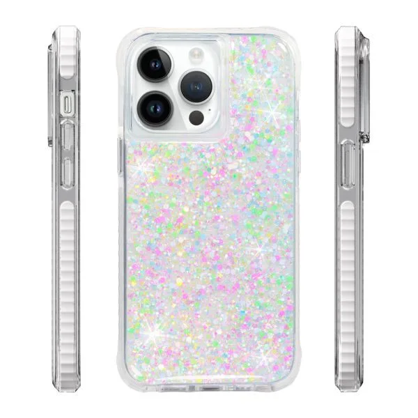 aikusu 5M Anti-impatto TPU PC TPE Glitter Resina Epossidica Custodie per telefoni per iPhone 16 15 14 13 12 Pro Max 1