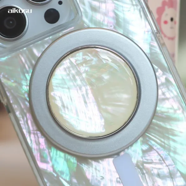 aikusu Phone Grip Porta cellulare magnetico personalizzato Rotazione a 360 gradi Pop Pearl Magnet Presa per presa per telefono per Iphone 16 15 14 13 12 1