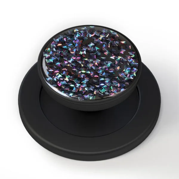 aikusu Design 360 دوران أسود لامع قبضة هاتف مغناطيسية لهاتف iPhone 16 15 14 13 12 Pro Max 1