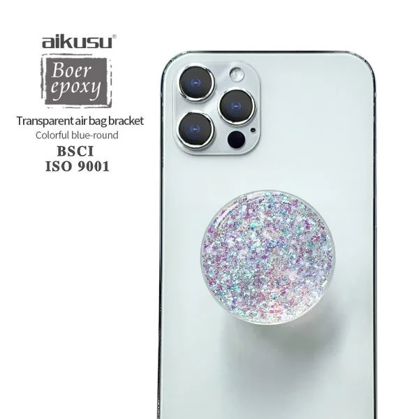 aikusu Design 360 دوران دائري بريق الهاتف البوب ​​قبضة آيفون 16 15 14 13 12 برو ماكس 1