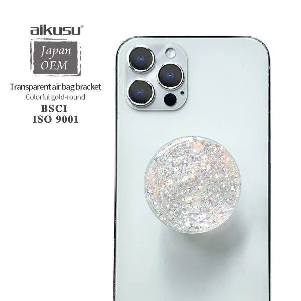 تصميم aikusu بزاوية 360 درجة، مقبض بوب لامع لجميع حالات الهاتف المحمول 1