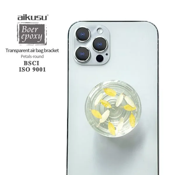 aikusu Design 360 Rotazione Orbicolare Petali di fiori secchi Cancella Phone Pop Grip per tutti i telefoni cellulari 1