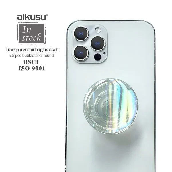 aikusu Design 360 Rotational Orbicular Clear Holographic Phone Pop Grip per tutti i telefoni cellulari 1