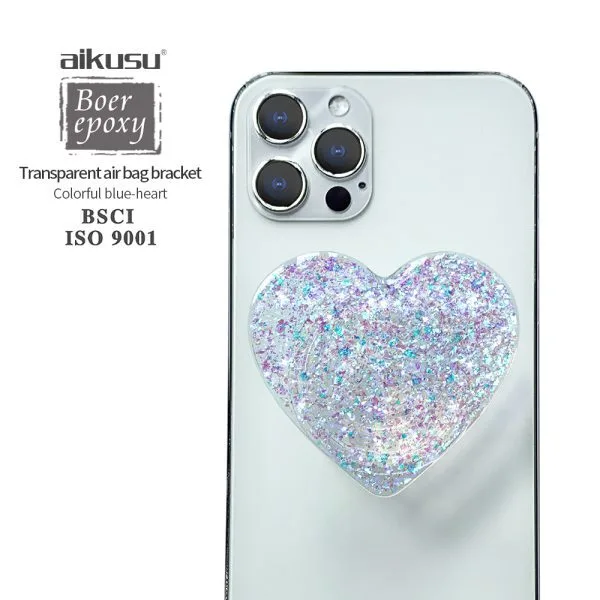 aikusu Design 360 Rotational Cordate Glitter Phone Pop Grip per tutte le custodie per telefoni cellulari 1