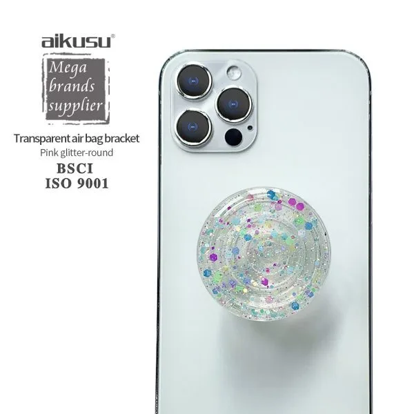 aikusu Custom 360 Rotational Blue Glitter Phone Pop Grip per tutte le custodie per telefoni cellulari 1