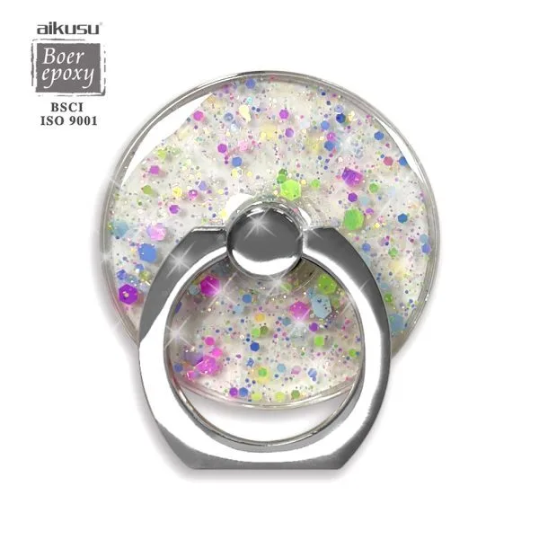 aikusu Supporto per telefono acrilico con glitter colorati in resina epossidica personalizzata per tutti i telefoni cellulari 1