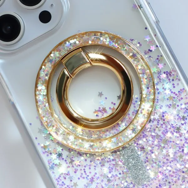 aikusu Anello magnetico universale per telefono cellulare personalizzato oro personalizzato Anello per telefono magnetico con glitter per cavalletto con impugnatura per iPhone 1