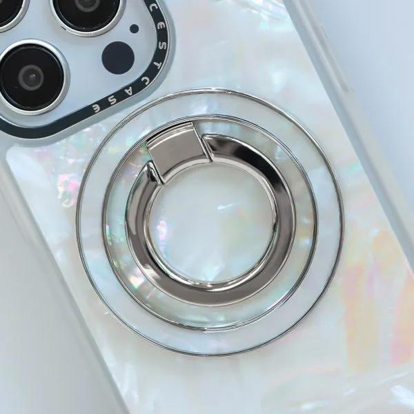 aikusu 맞춤형 자기 전화 그립 킥스탠드 360도 회전 진주 자석 전화 그립 링 홀더 아이폰 그립 킥스탠드 1