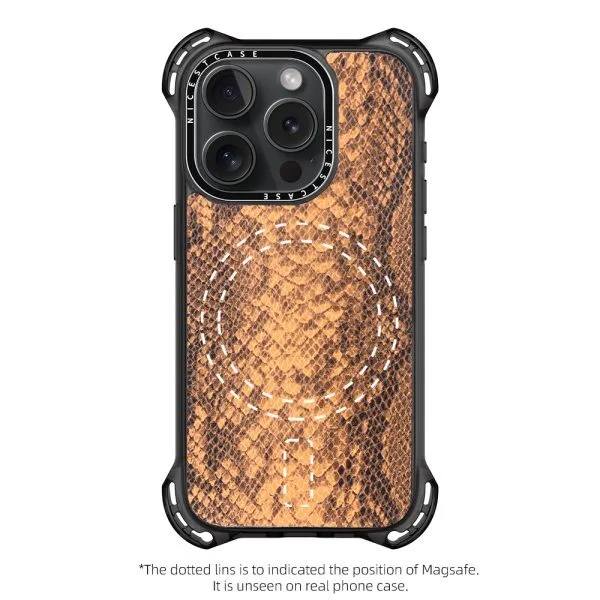 aikusu – coque de téléphone en cuir PU Anti-impact, 7.5M, TPU, PC, motif peau de Python, étui magnétique pour iPhone 16 15 14 13 Pro Max 1