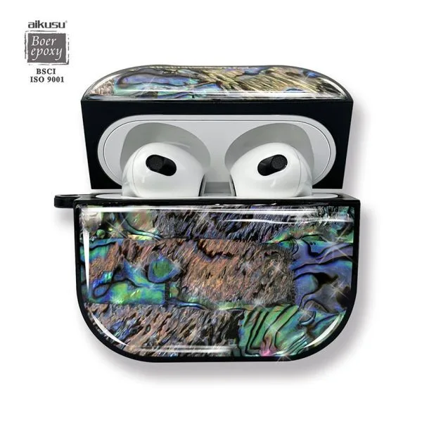 aikusu Custom Luxury Girly Cool Bling Mother Of Pearl Earphone Case For Airpod 1