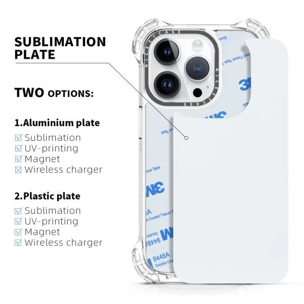 aikusu Custom 2D Sublimation Blank Case Placa de plástico Atacado suporta carregamento sem fio TPU Clear Magnetic Phone Case para iPhone 16 15 14 13 Pro Max Case 1