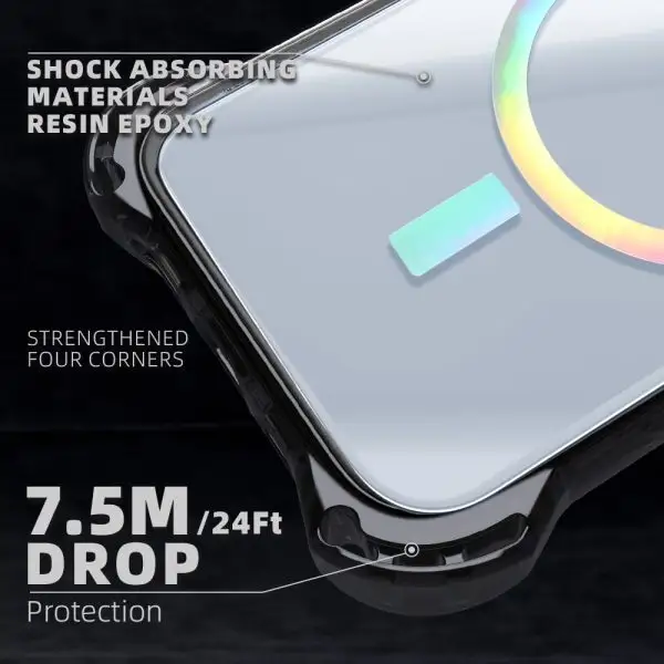 Aikusu 7.5M Shockproof TPU Clear Blank Phone Case Wholesale Custom Magnetic Phone Case for Iphone 16 15 14 13 Pro Max Case-1 7