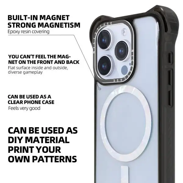 Aikusu 7.5M Impact Transparent Phone Cases Blank Wholesale TPU Magnetic Phone Case Design for IPhone 15 14 13 Pro Max Cases-1 3