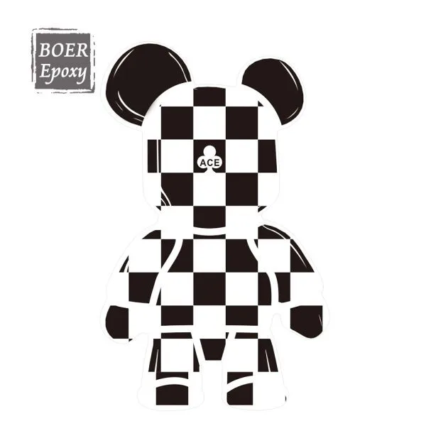 aikusu 客製化馬賽克熊樹脂環氧樹脂標籤適用於手機外殼冰箱筆記型電腦 1