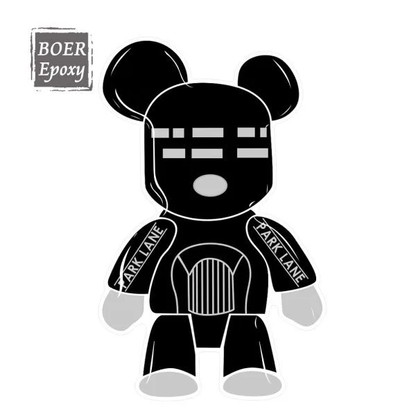 Etiqueta epóxi de resina de urso escuro personalizada aikusu para capa de telefone, geladeira, laptop, computador 1
