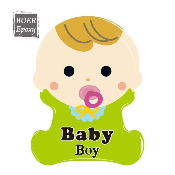 aikusu Étiquette personnalisée en résine époxy Happy Boy pour étui de téléphone, réfrigérateur, ordinateur portable 1