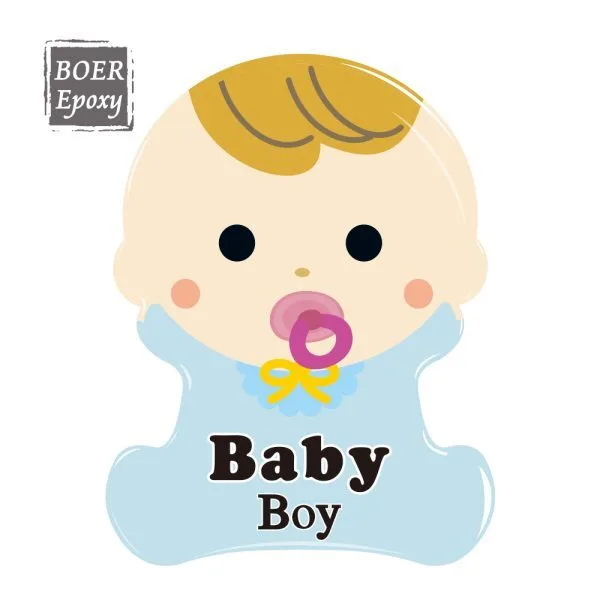 aikusu 客製化卡通男孩樹脂環氧樹脂標籤適用於手機外殼冰箱筆記型電腦 1