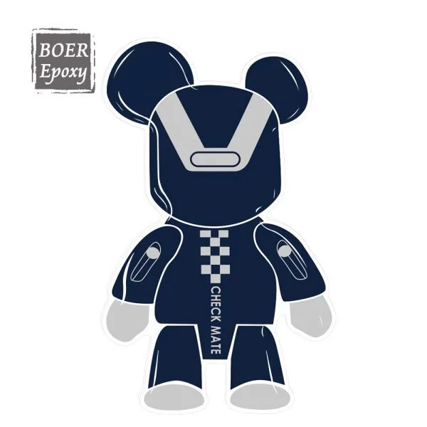 aikusu Etichetta epossidica in resina personalizzata Blue Bear per custodia del telefono, frigorifero, computer portatile 1