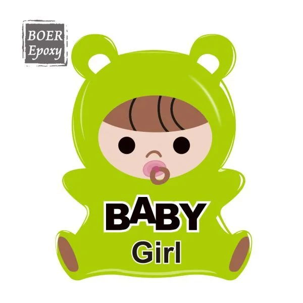 aikusu Etichetta epossidica in resina personalizzata per bambina per custodia per telefono, frigorifero, computer portatile 1