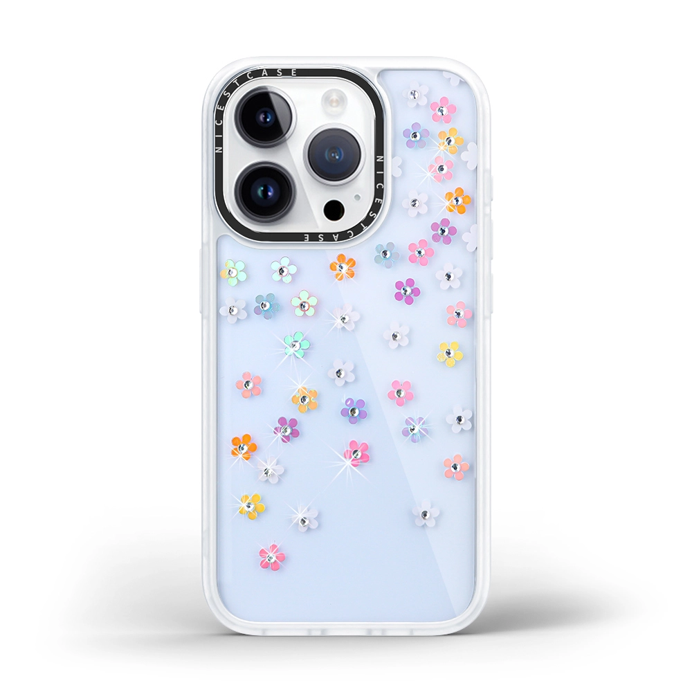 3M anti shock shockproof shining laser flower crystal diamond mobile phone case for iPhone 16 pro max 1