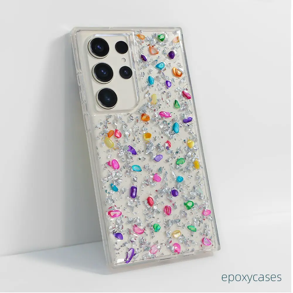 1.5M Anti Shock Colorful Gemstone Stone Massage Feeling Android Mobile Phone Case for Samsung S24 S23 Ultra-1 6