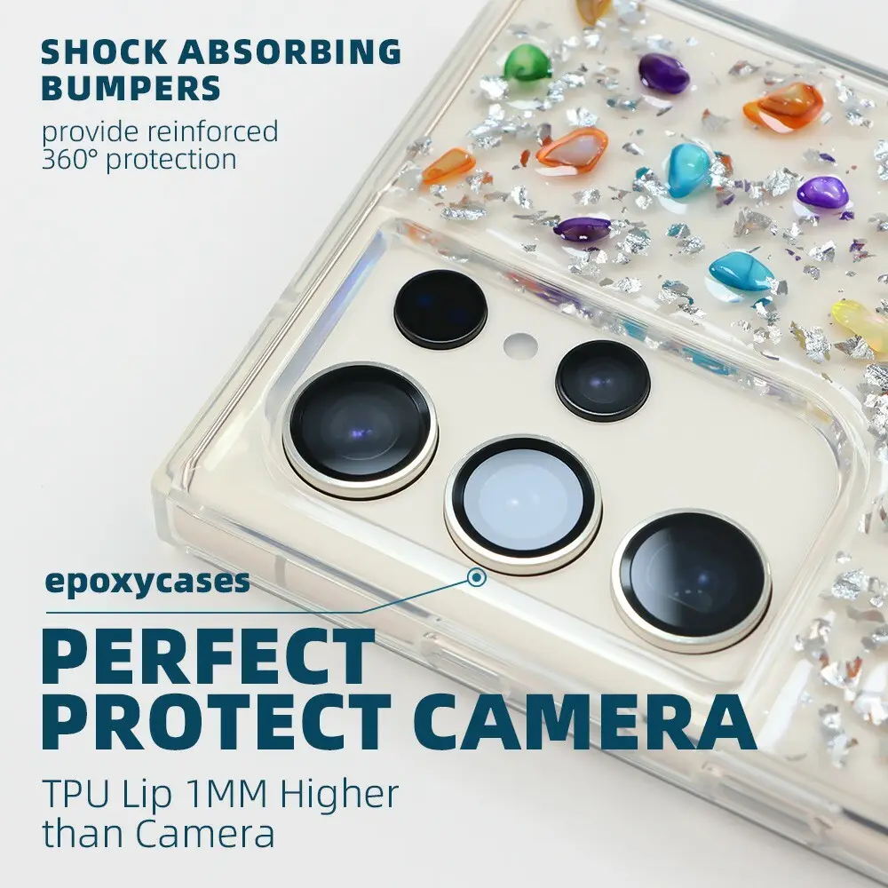 1.5M Anti Shock Colorful Gemstone Stone Massage Feeling Android Mobile Phone Case for Samsung S24 S23 Ultra-1 8