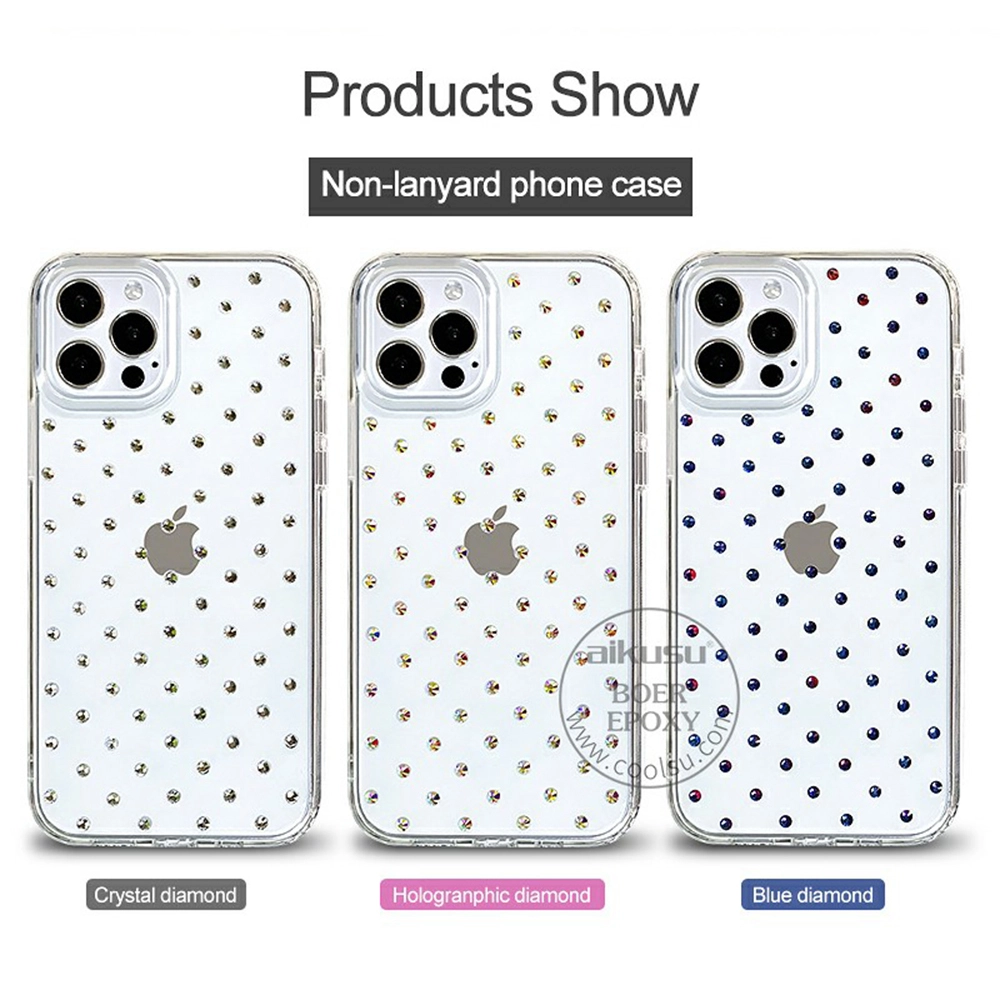 1,5M Anti-Schock-Großhandel Luxus-Farblaser-Kristall-Diamant-Handyhülle für iPhone 16 15 Pro max 1