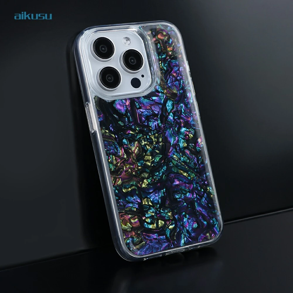 High-simulation abalone shell 1.5M anti shock mother of pearl phone case custom vendor aikusu 1
