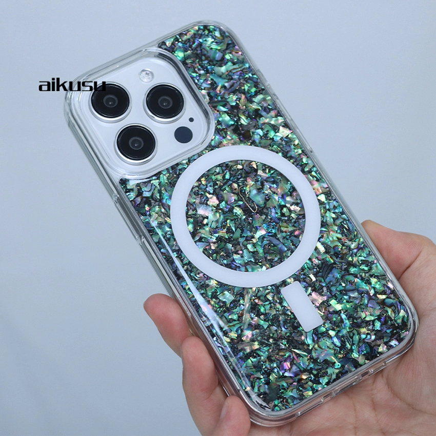 1.5M anti shock mother of pearl phone case IPhone 17 Pro Max with MagSafe ODM/OEM supplier aikusu 1
