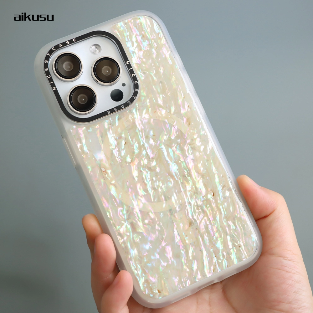 Eco friendly 3M anti shock mother of pearl phone case customization wholesale aikusu 1