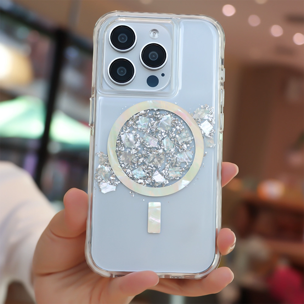 Fade resistant  5M anti shock mother of pearl ring magnetic phone case stylish custom wholesale phone cases provider aikusu 1