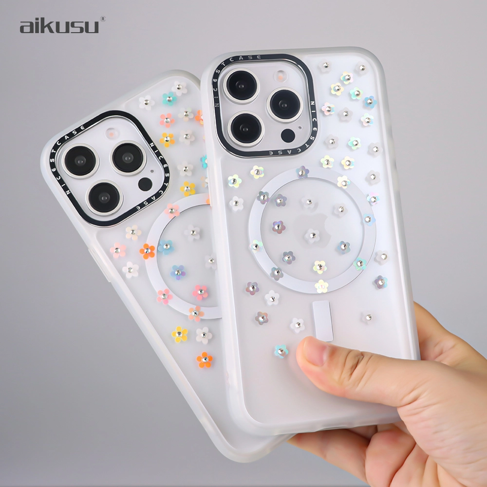 aikusu 3m drop  proof  anti shock laser diamond mobile phone case magnetic mobile phone case 1